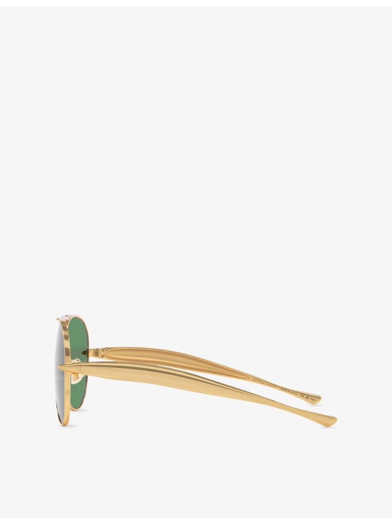 Bottega Veneta aviator sunglasses metal frame, imported from the UK