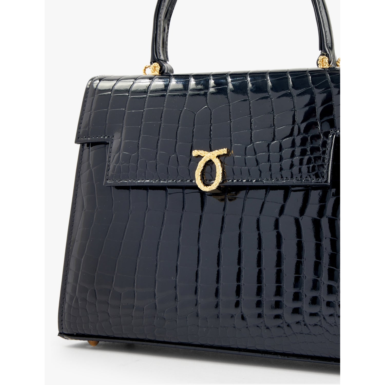 Launer Traviata croc-embossed leather shoulder bag - British product