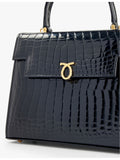 Launer Traviata croc-embossed leather shoulder bag - British product