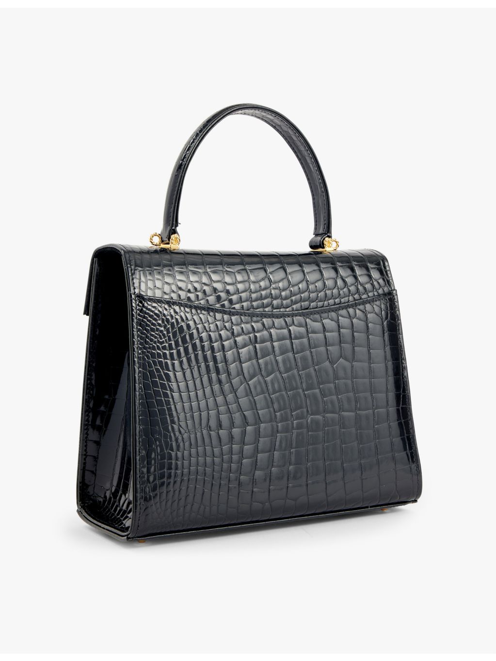 Launer Traviata croc-embossed leather shoulder bag - British product