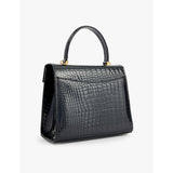 Launer Traviata croc-embossed leather shoulder bag - British product