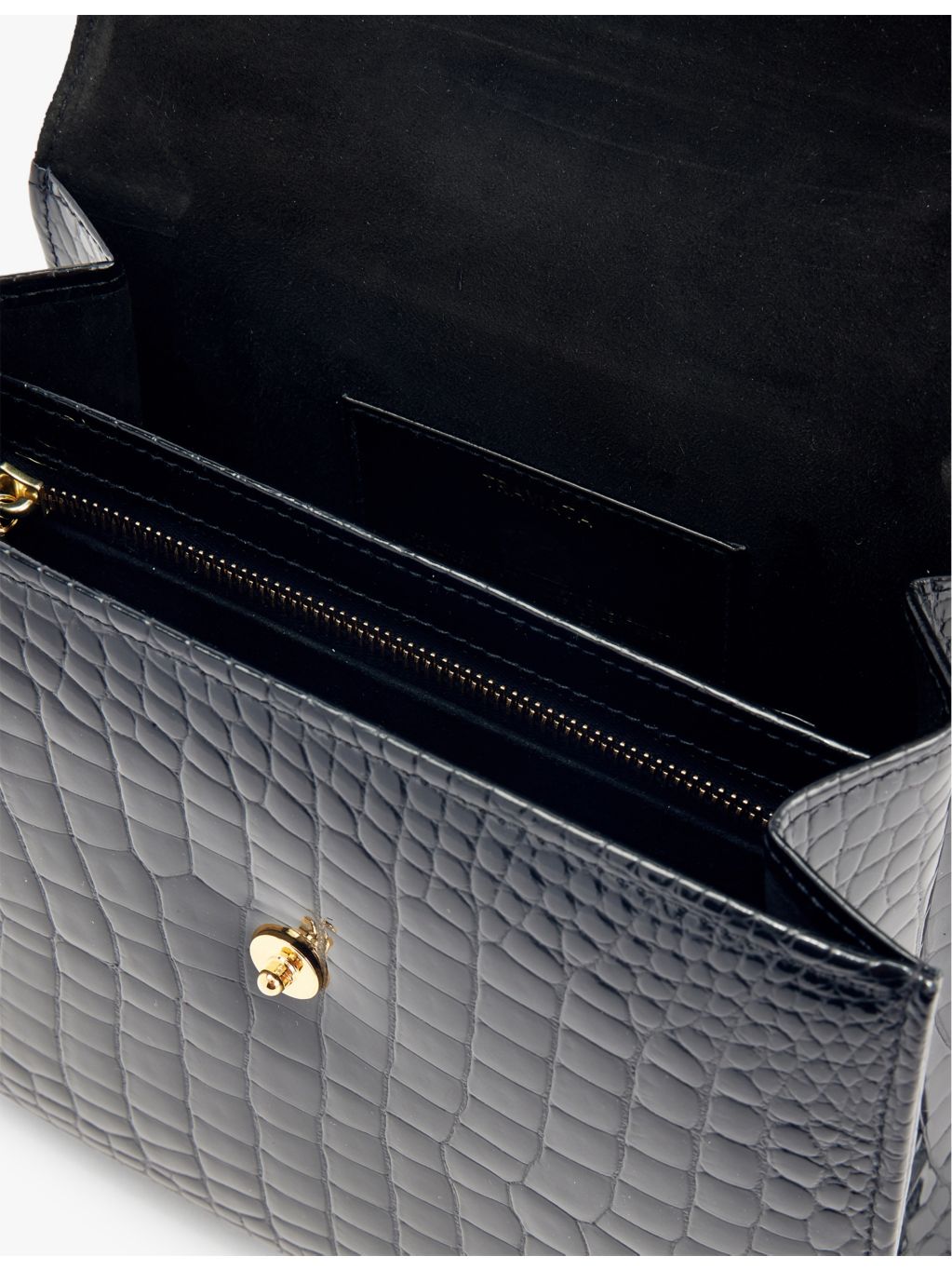 Launer Traviata croc-embossed leather shoulder bag - British product