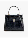 Launer Traviata croc-embossed leather shoulder bag - British product