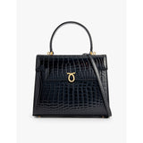 Launer Traviata croc-embossed leather shoulder bag - British product