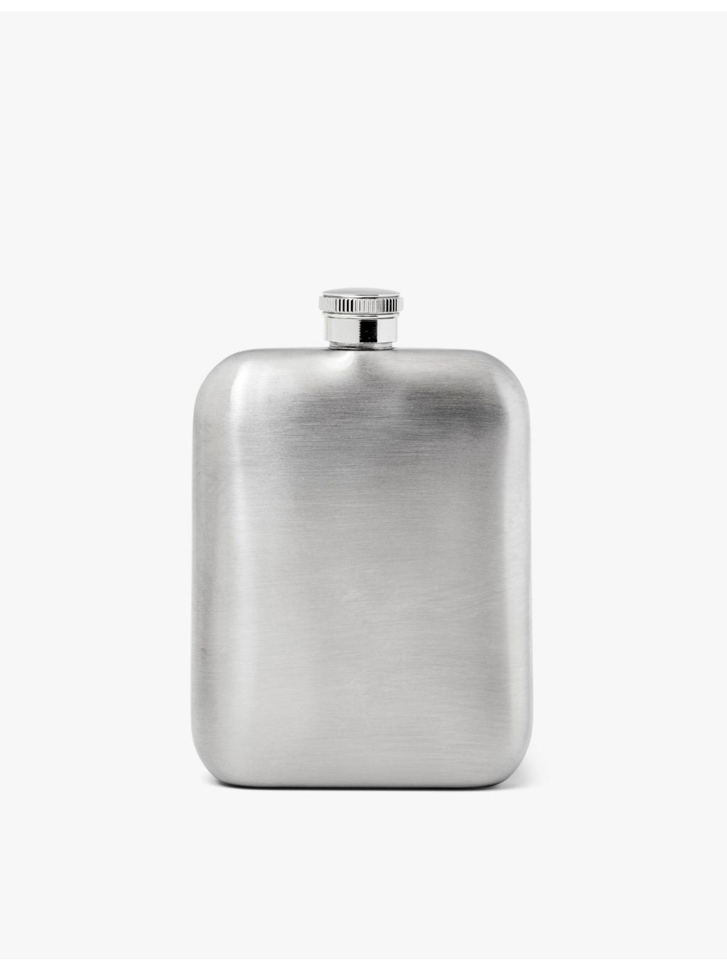 Aspinal of London stainless-steel hip flask and leather pouch, UK version