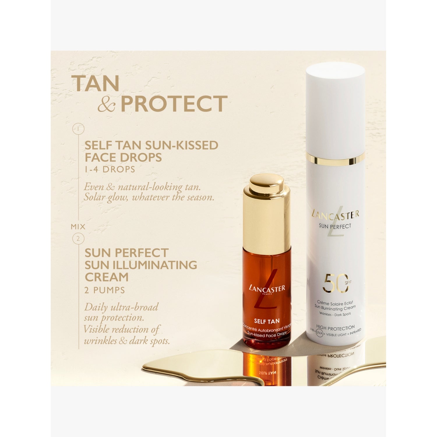 Lancaster illuminating sun cream SPF50 50ml - British product