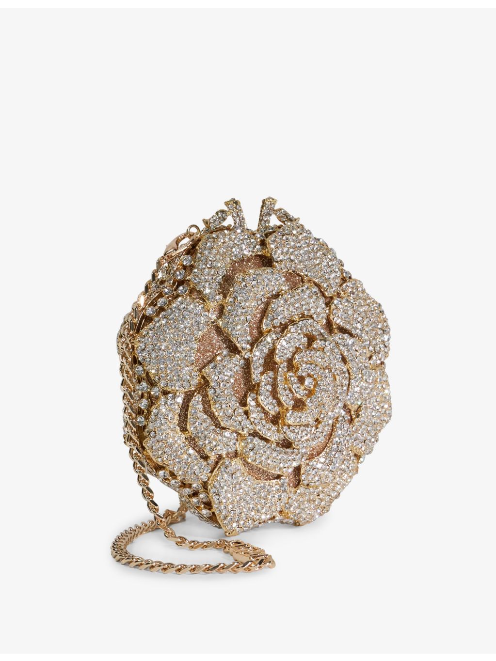 Dune diamante flower metal clutch, imported from the UK