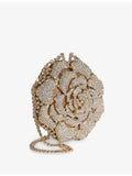 Dune diamante flower metal clutch, imported from the UK