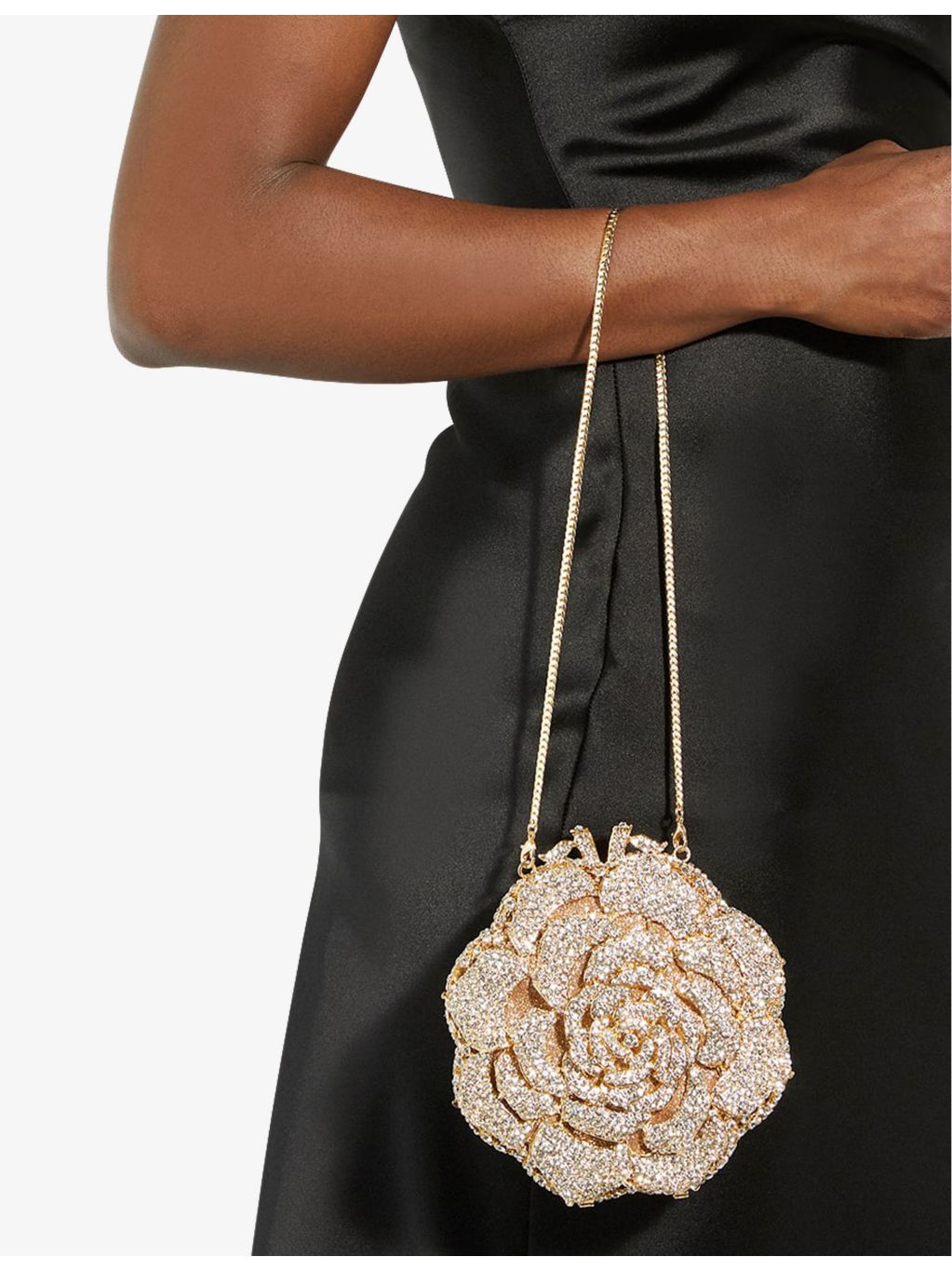 Dune diamante flower metal clutch, imported from the UK