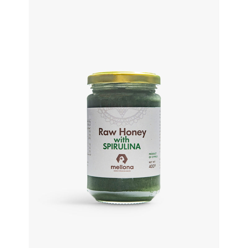 Mellona raw honey with spirulina powder 400g, UK version