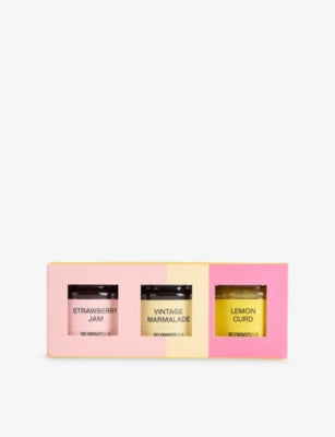 Selfridges Selection mini preserve trio strawberry raspberry marmalade 330g (British brand)