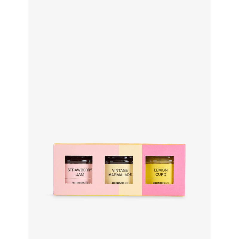 Selfridges Selection mini preserve trio strawberry raspberry marmalade 330g (British brand)