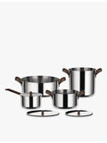 Alessi 4-piece stainless steel cookware set, UK version