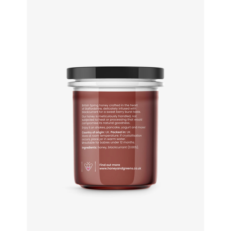 Honey & Greens blackcurrant honey 240g (British brand)