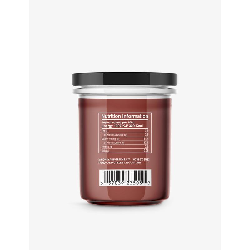 Honey & Greens blackcurrant honey 240g (British brand)
