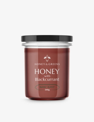 Honey & Greens blackcurrant honey 240g (British brand)