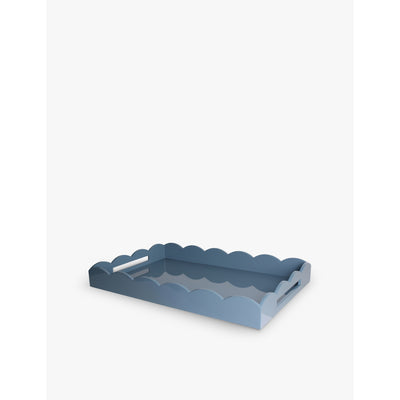 selfridges Addison Ross Ottoman Scalloped-Edge Square Lacquered Tray 44cm x 66cm- Buy online at McGrocer