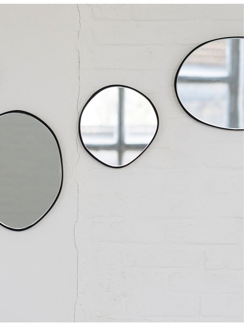 Serax steel mirror organic shape 21.5cm, imported from the UK