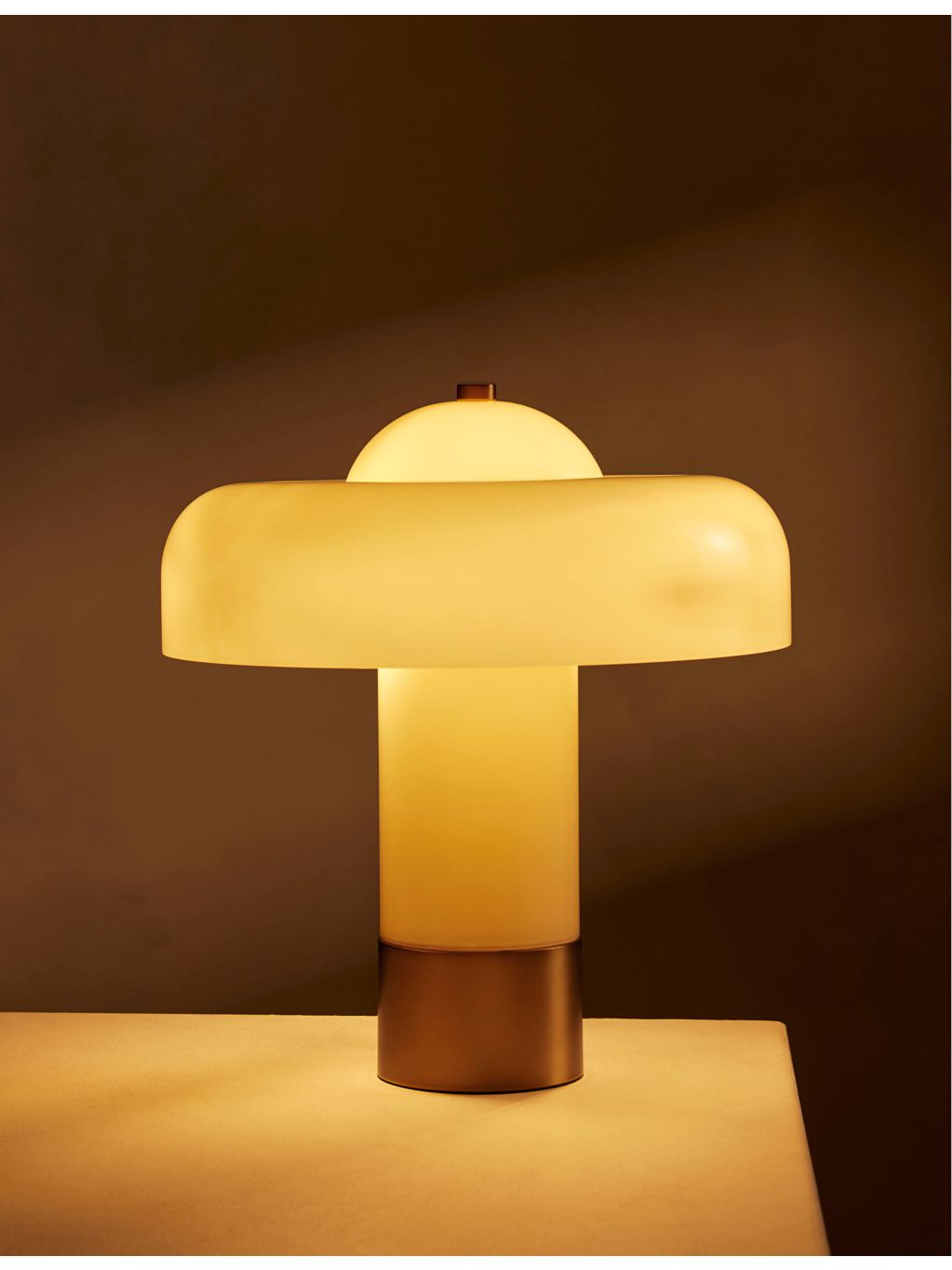 Soho Home Giovanni moulded glass table lamp 43cm, imported from the UK