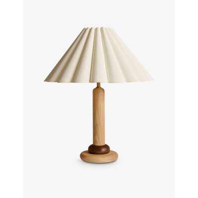 selfridges Soho Home Ferguson Linen and Oak Table Lamp 44cm- Buy online at McGrocer