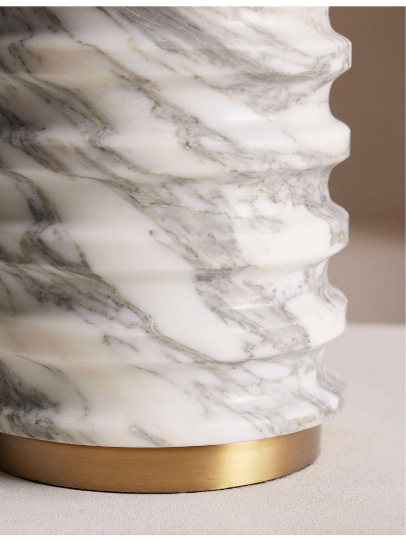 Soho Home Arabescato Corchia linen and marble table lamp 81cm (British brand)