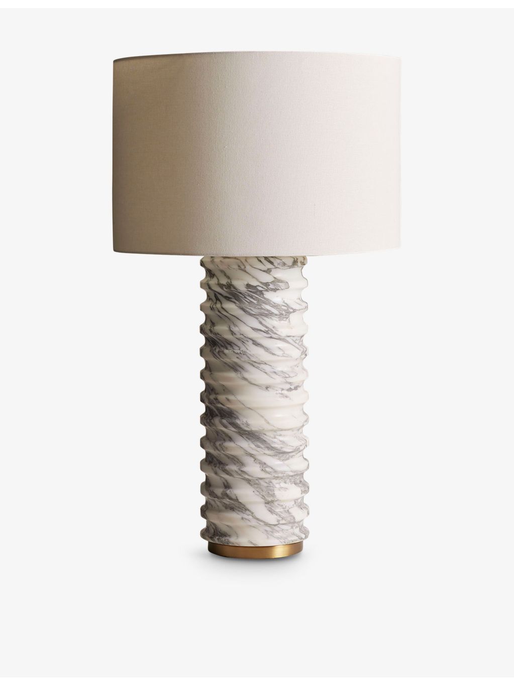 Soho Home Arabescato Corchia linen and marble table lamp 81cm (British brand)