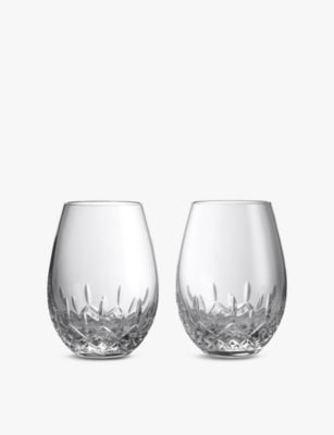 Waterford Lismore stemless red wine glasses set of two - British product