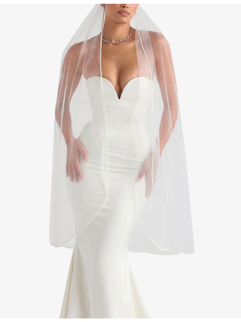 House of CB Simone tulle and satin veil, imported from the UK