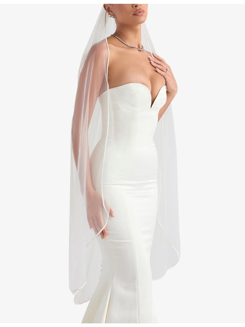 House of CB Simone tulle and satin veil, imported from the UK