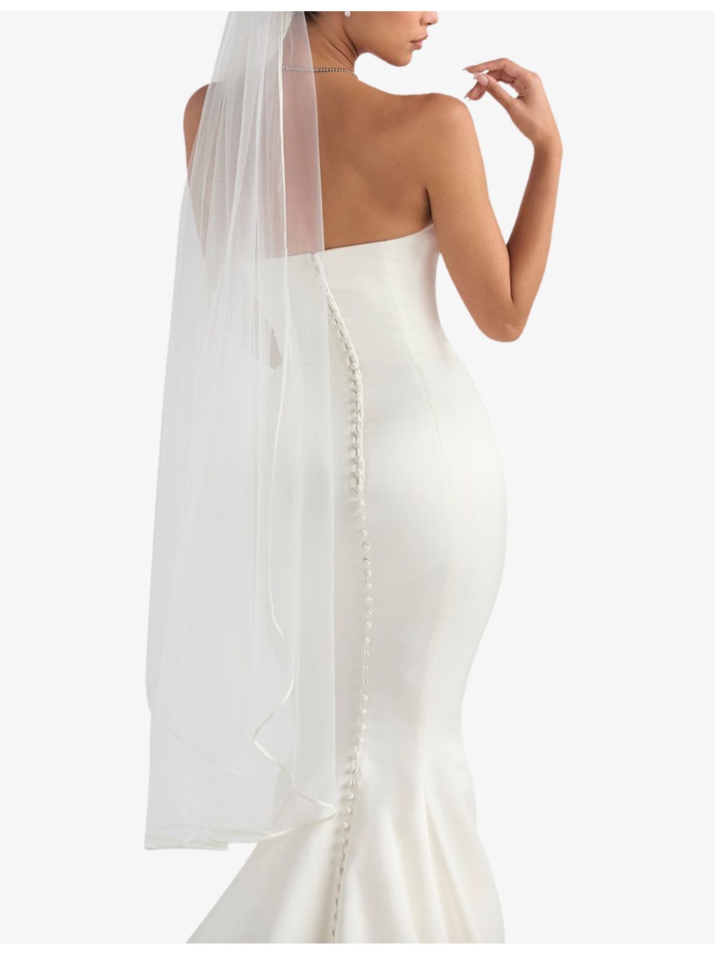 House of CB Simone tulle and satin veil, imported from the UK