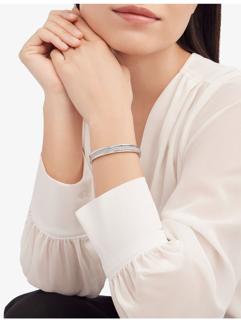 Bvlgari diamond bangle bracelet 18ct white gold 4.24ct, imported from the UK