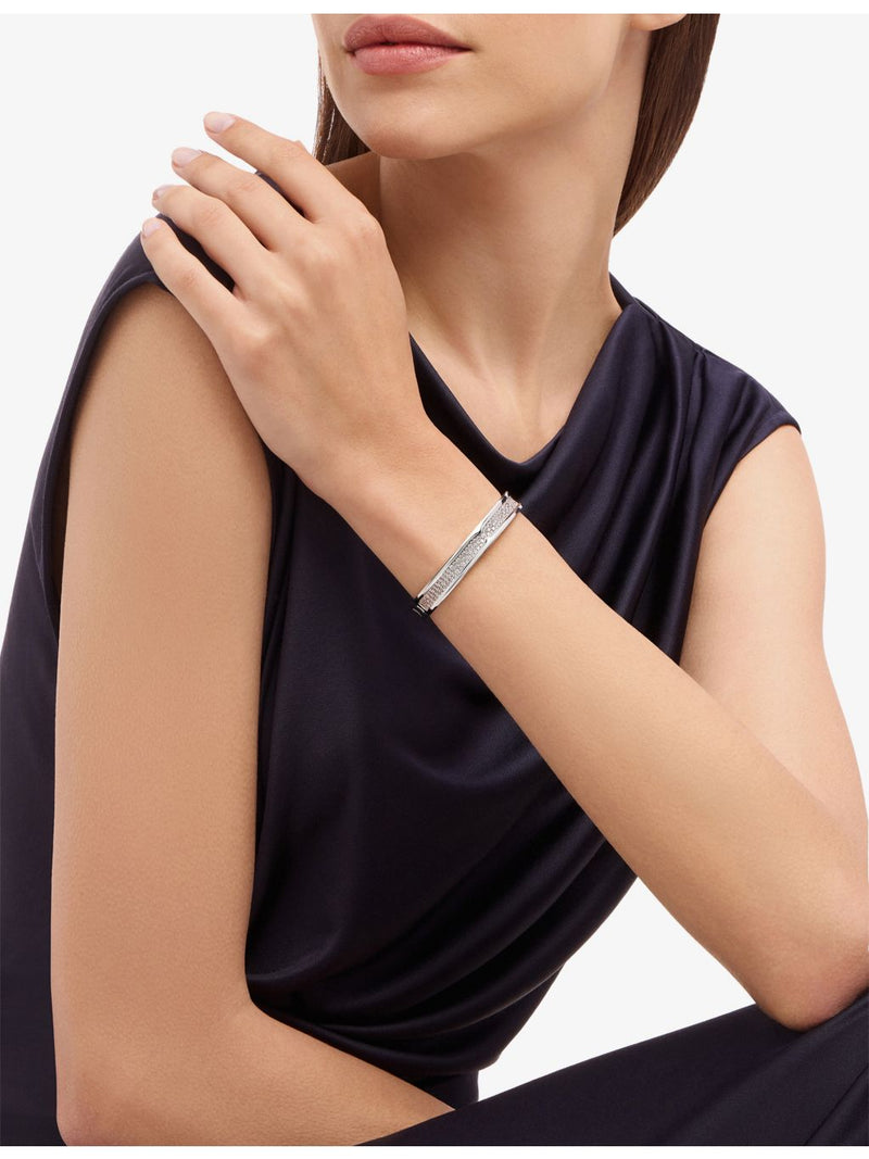 Bvlgari diamond bangle bracelet 18ct white gold 4.24ct, imported from the UK