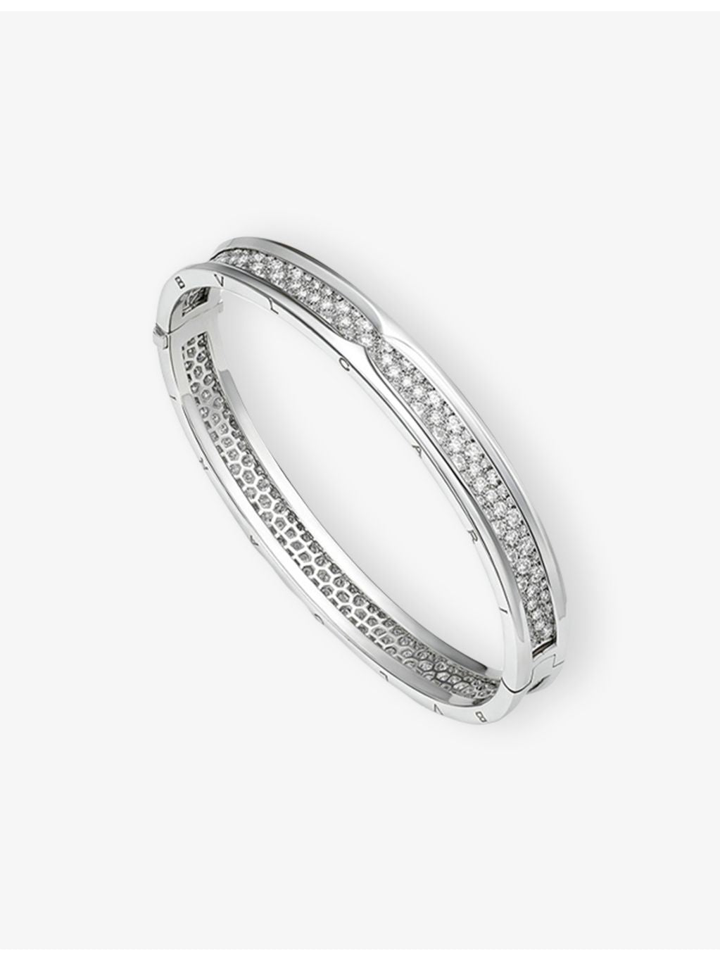 Bvlgari diamond bangle bracelet 18ct white gold 4.24ct, imported from the UK