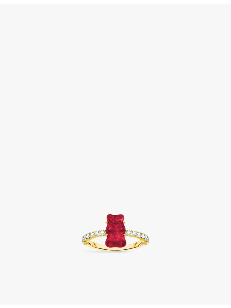 Thomas Sabo x HARIBO gold-plated sterling silver ring with zirconia (British brand)