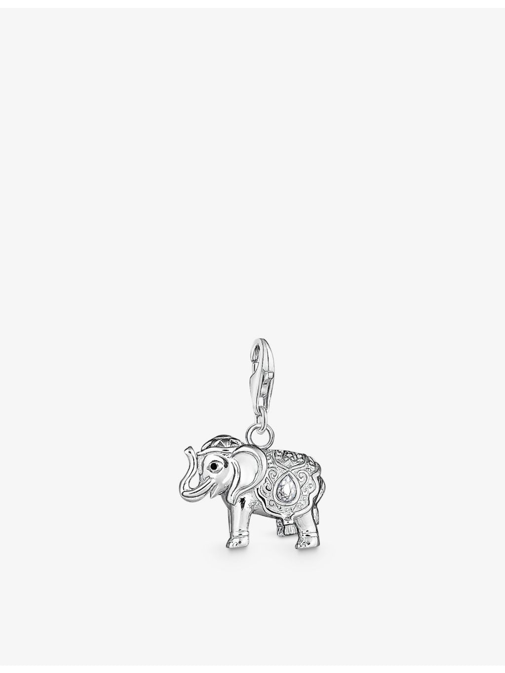 Thomas Sabo sterling silver elephant pendant charm with cubic zirconia, UK version