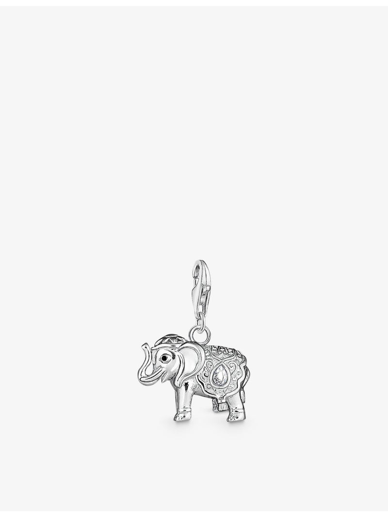 Thomas Sabo sterling silver elephant pendant charm with cubic zirconia, UK version