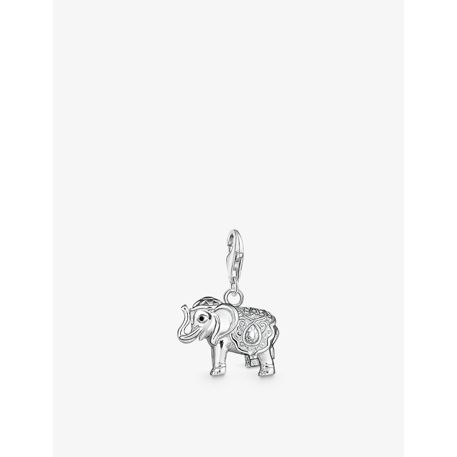 Thomas Sabo sterling silver elephant pendant charm with cubic zirconia, UK version