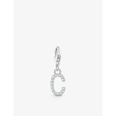 selfridges Thomas Sabo Letter C Sterling Silver and Cubic Zirconia Pendant Charm- Buy online at McGrocer