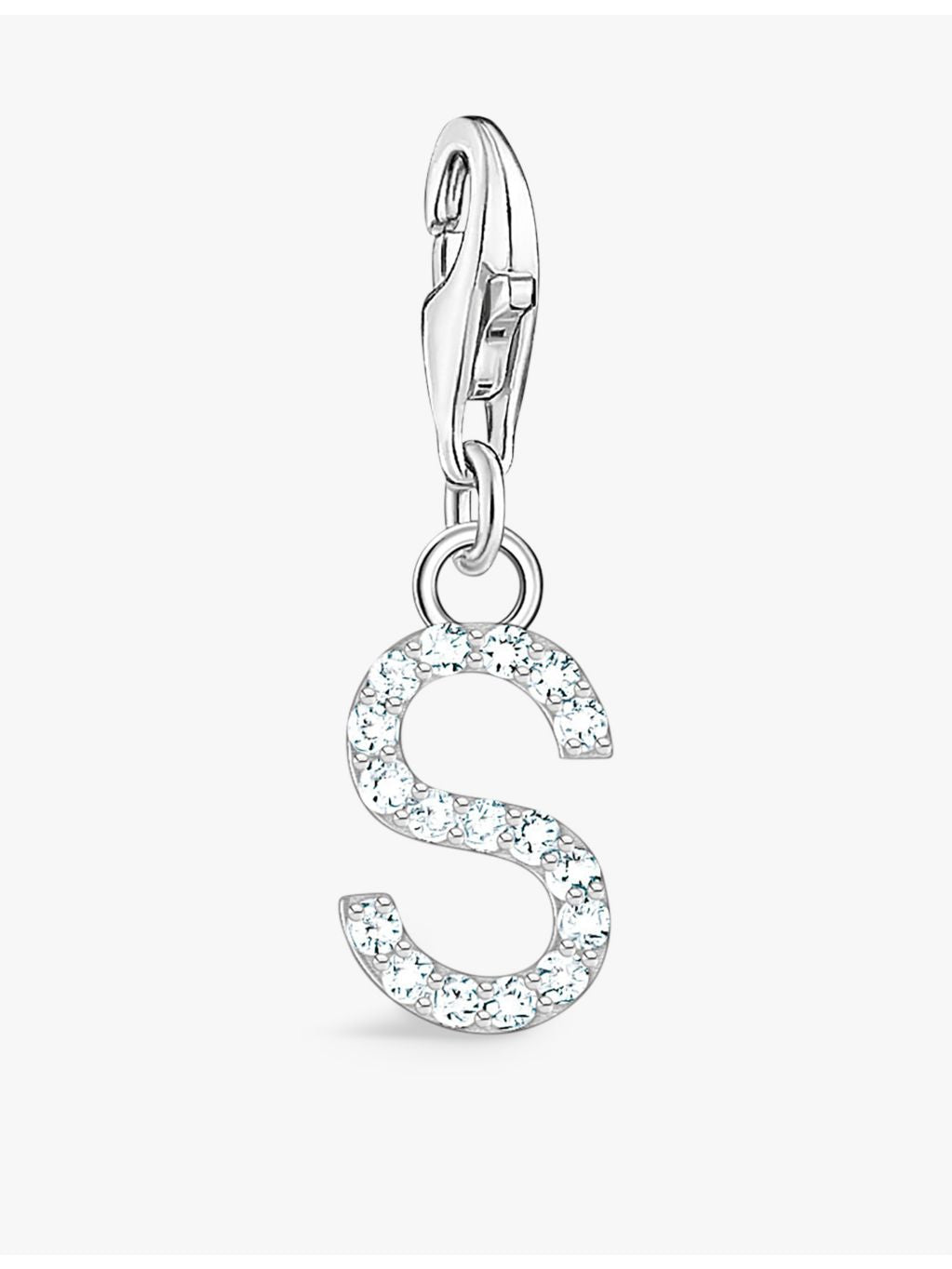 Thomas Sabo sterling silver S charm with zirconia stones (British brand)