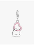 Thomas Sabo sterling silver intertwined hearts charm 18mm, imported from the UK