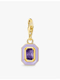 Thomas Sabo gold-plated sterling silver zirconia octagon charm, imported from the UK