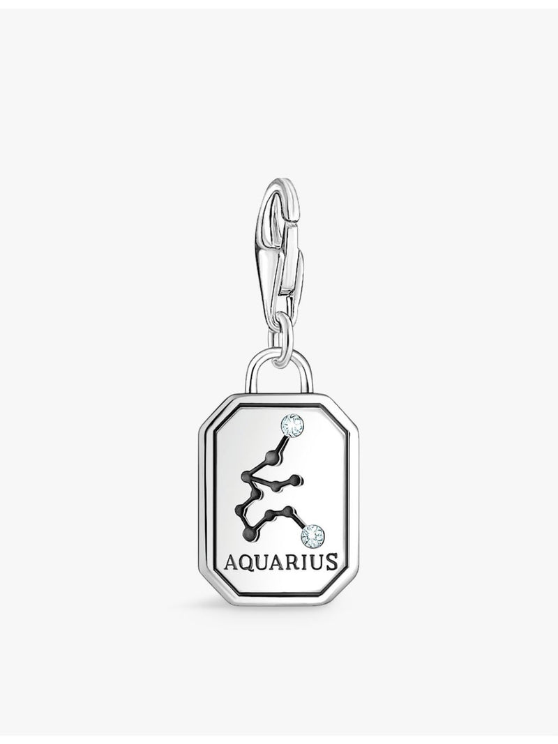 Thomas Sabo Aquarius crystal-embellished sterling silver charm, imported from the UK