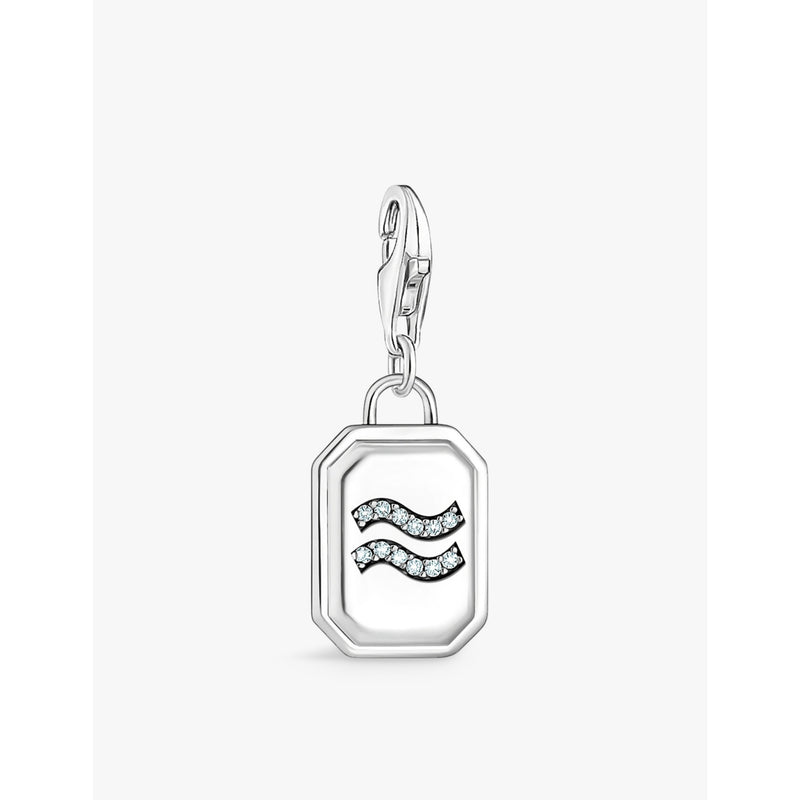 Thomas Sabo Aquarius crystal-embellished sterling silver charm, imported from the UK