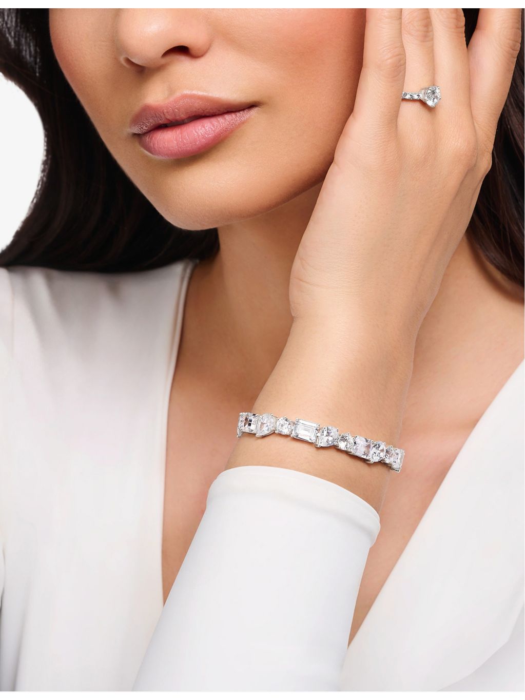 Thomas Sabo sterling silver zirconia tennis bracelet, UK version