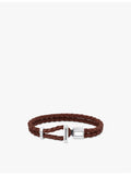 Thomas Sabo sterling silver and leather braided bracelet 19cm (British brand)