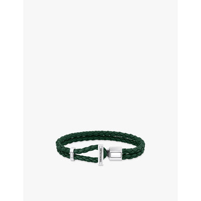 selfridges Thomas Sabo Logo-Engraved Sterling Silver and Leather Braided Bracelet- Buy online at McGrocer