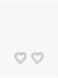 Thomas Sabo heart-shaped cubic zirconia stud earrings in sterling silver, UK version