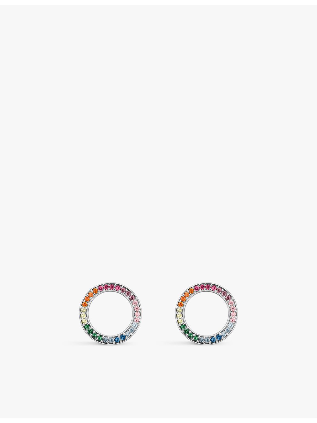 Thomas Sabo rainbow stone stud earrings sterling silver cubic zirconia, imported from the UK