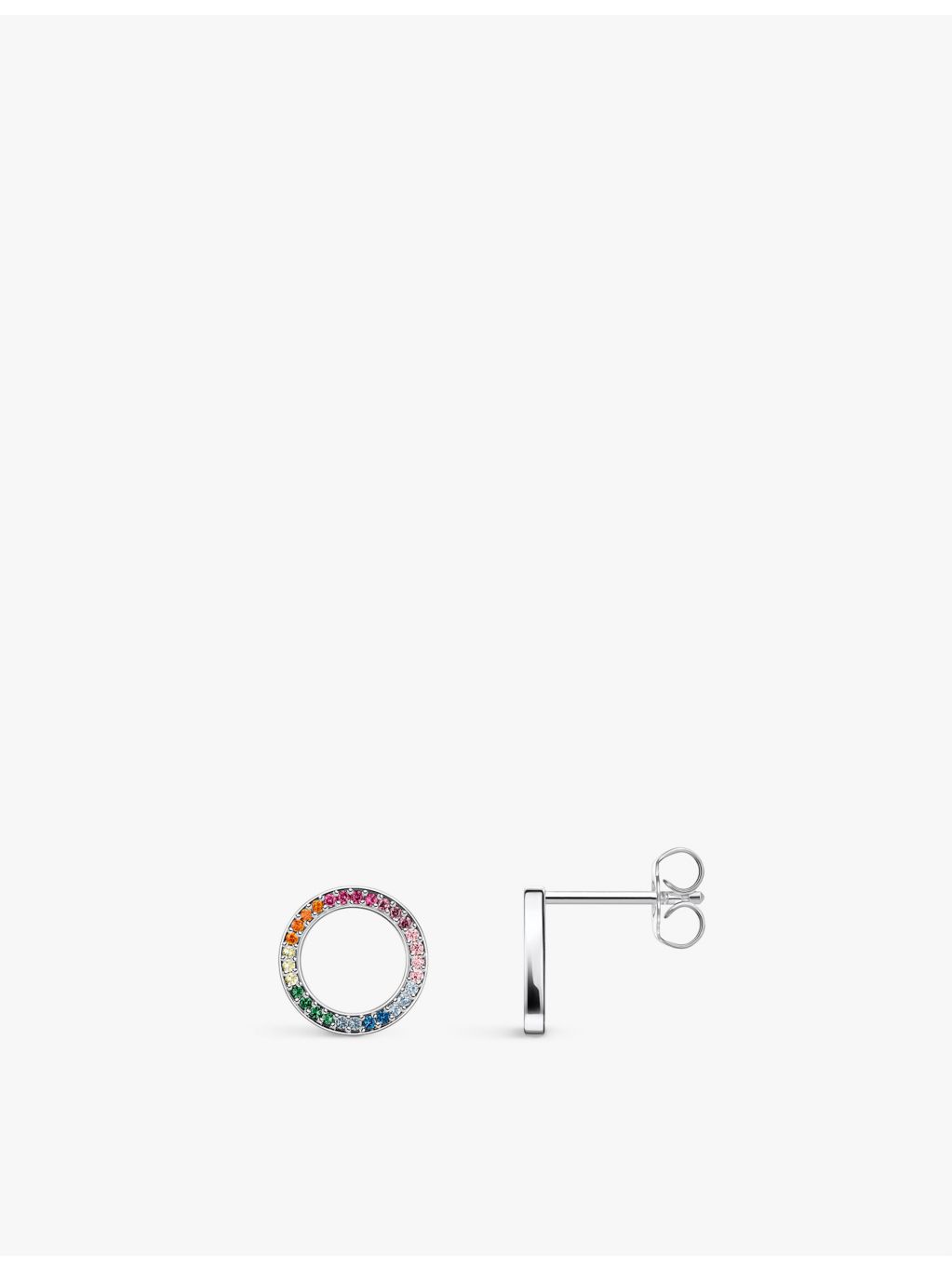 Thomas Sabo rainbow stone stud earrings sterling silver cubic zirconia, imported from the UK