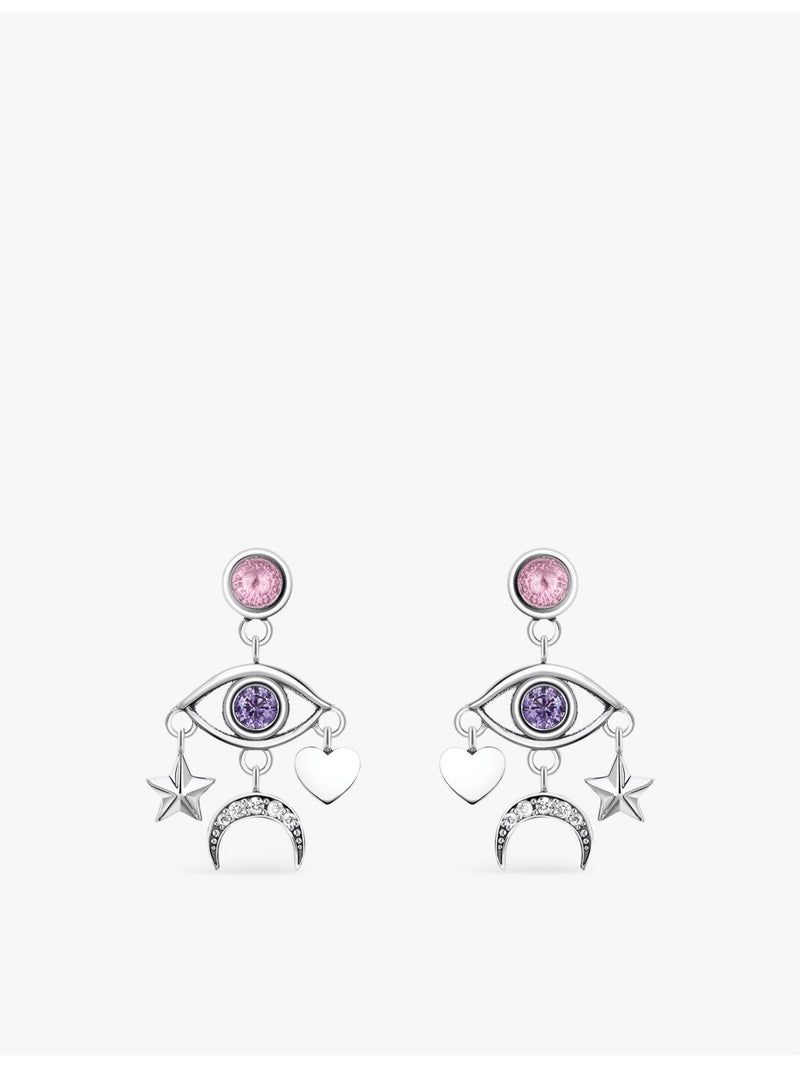 Thomas Sabo drop earrings in sterling silver with cubic zirconia, imported from the UK